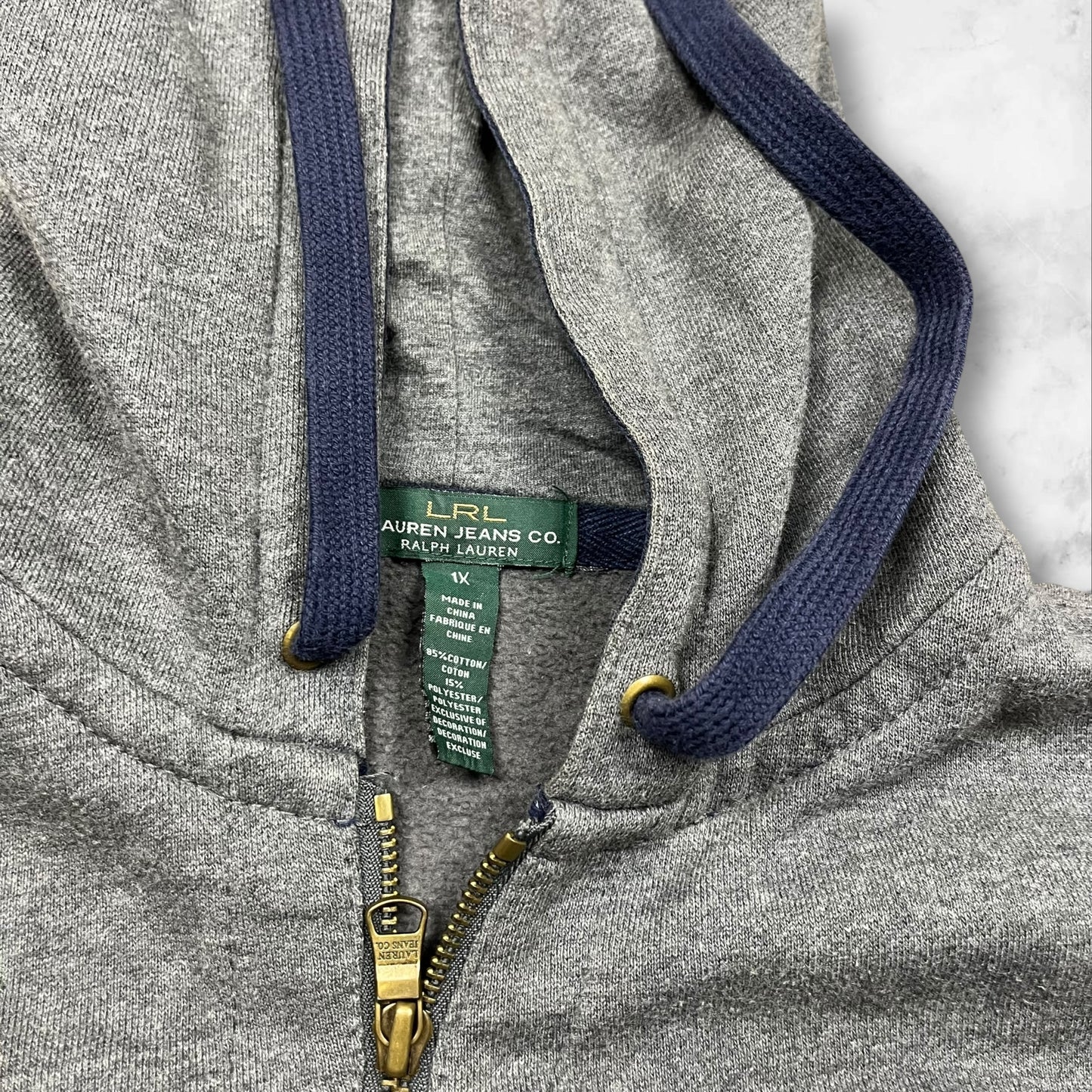 Vintage Ralph Lauren Jeans Co. Zip Hoodie – Damen 1X (Unisex Look)