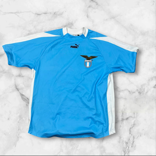 Vintage Puma Lazio Trikot mit gedruckten Unterschriften in Größe(M)